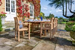 Antibes 10 Seater Teak Garden Dining Table Furniture Set