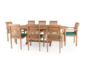 Carcassonne Double Extension 8 Seater Teak Garden Furniture Set