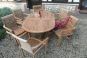 Syracruse 6 Seater Teak Garden Dining Table Furniture Set