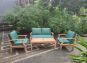 Deep Seating Teak Garden Table with Love Bench & 2 Chairs